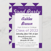 Paars Silver Afstudeerder Partij Vet Afstuderen Kaart (Voorkant / Achterkant)