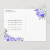 Paars Silver Floral Princess Tiara Quinceañera Briefkaart (Achterkant)