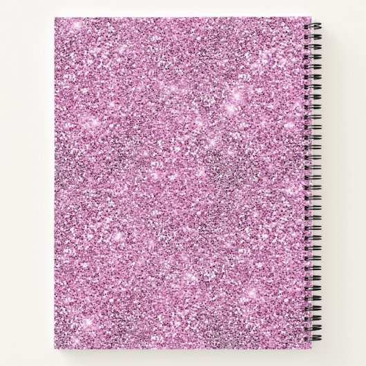 Paars Silver Glitter Glam Luxury Notitieboek (Achterkant)