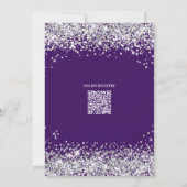 Paars Silver Glitter Vrijgezellenfeest Fancy Scrip Kaart (Achterkant)