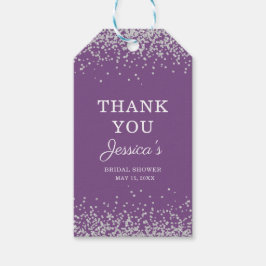 Paars Silver Glitter Vrijgezellenfeest Hartelijk d Cadeaulabel