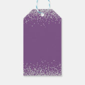 Paars Silver Glitter Vrijgezellenfeest Hartelijk d Cadeaulabel (Achterkant)