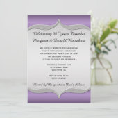 Paars  Silver Lijst 25e Jubileum Kaart (Staand voorkant)