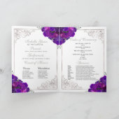 Paars Silver Princess Tiara Quinceanera Programme (Binnen)