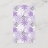 Paars Silver Snowflake Baby shower Book Request Informatiekaartje (Achterkant)