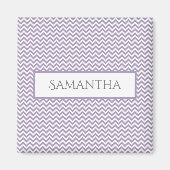 Paars Simple Chevron Personalized Magnet (Voorkant)