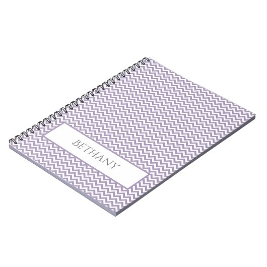 Paars Simple Chevron Personalized Notitieboek (Linkerzijde)