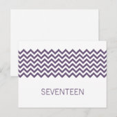Paars Simple Chevron Table Number Briefkaart (Voorkant / Achterkant)