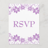 Paars Simple Floral RSVP-Briefkaart Uitnodiging Briefkaart (Voorkant)