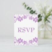 Paars Simple Floral RSVP-Briefkaart Uitnodiging Briefkaart (Staand voorkant)