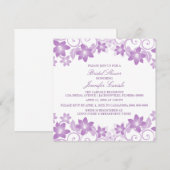 Paars Simple Floral Vrijgezellenfeest uitnodigen Kaart (Voorkant / Achterkant)