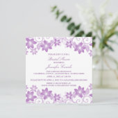 Paars Simple Floral Vrijgezellenfeest uitnodigen Kaart (Staand voorkant)