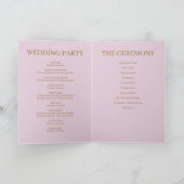 Paars Simple Wedding Folded Program Programma (Binnen)