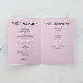 Paars Simple Wedding Folded Program Programma (Binnen)