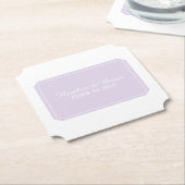 Paars simpply Elegant Wedding Kartonnen Onderzetters (Gekanteld)