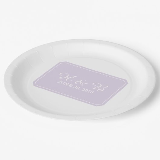 Paars simpply Elegant Wedding Papieren Bordje (Gekanteld)