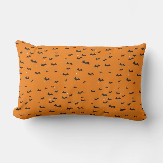 Paars Sinaasappel Bat Halloween Pillow Kussen (Voorkant)