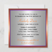 Paars + Sinaasappel + Zilver - 50e verjaardag Kaart (Achterkant)