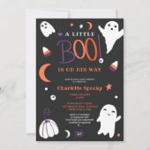 Paars sinaasappel zonder spooky Halloween boo baby Kaart (Voorkant)