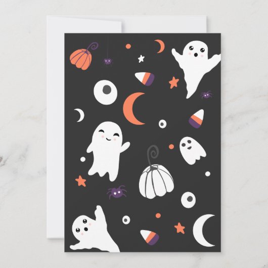 Paars sinaasappel zonder spooky Halloween boo baby Kaart (Achterkant)