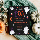 Paars sinaasappel zonder spooky Halloween boo baby Kaart