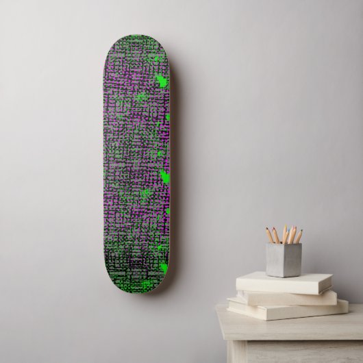 Paars skateboard (Muurkunst)