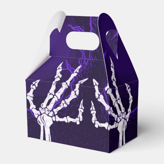Paars Skeleton Hands Gable Bedankdoosjes (Achterkant)