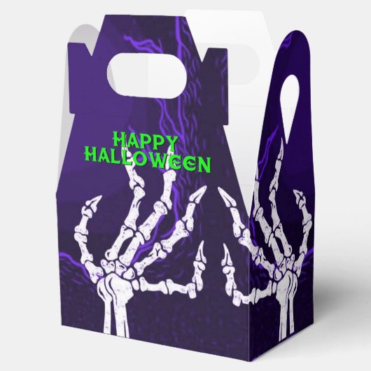 Paars Skeleton Hands Gable Bedankdoosjes (Geopend)