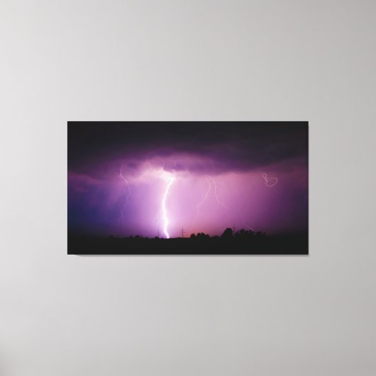 Paars Sky Lightning Storm Canvas Afdruk (Voorkant)