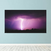 Paars Sky Lightning Storm Canvas Afdruk (Insitu (Houten vloer))