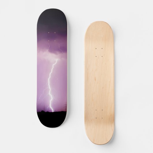 Paars Sky Lightning Storm Persoonlijk Skateboard (Voorkant)