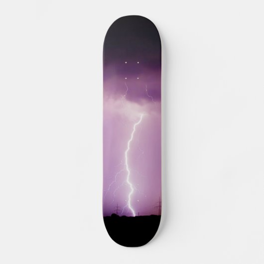 Paars Sky Lightning Storm Persoonlijk Skateboard (Voorkant)