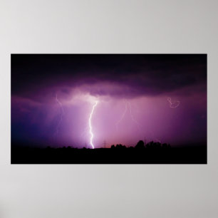 Paars Sky Lightning Storm Poster
