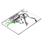  paars slot en sleutelontwerp notitieboek (Linkerzijde)