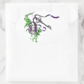  paars slot en sleutelontwerp ovale sticker (Tas)