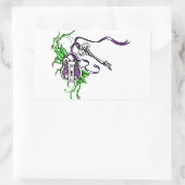  paars slot en sleutelontwerp rechthoekige sticker (Tas)