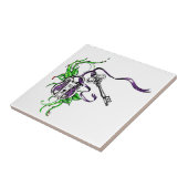  paars slot en sleutelontwerp tegeltje (Zijkant)