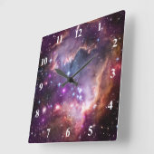 Paars Small Magellanic Cloud Celestial Photo Vierkante Klok (Hoek)