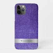 Paars snakeskin digitaal leder zilver-metaal Case-Mate iPhone case (Achterkant)
