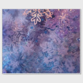 Paars sneeuwvlokpapier cadeaupapier (Vlak)