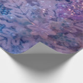 Paars sneeuwvlokpapier cadeaupapier (Hoek)