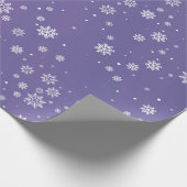 Paars sneeuwvlokpapier cadeaupapier (Hoek)