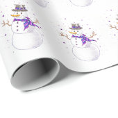 Paars Snow Lady inpakpapier (Rol Hoek)