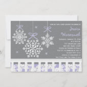 Paars Snowflake Mobile Wieg Baby shower uitnodigen Kaart (Voorkant)