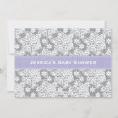 Paars Snowflake Mobile Wieg Baby shower uitnodigen Kaart (Achterkant)