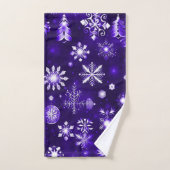 Paars Snowflake Patroon Bad Handdoek (Handdoek)