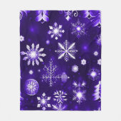Paars Snowflake Patroon Fleece Deken (Voorkant)