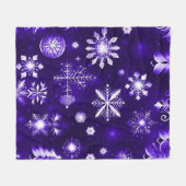 Paars Snowflake Patroon Fleece Deken (Voorkant (Horizontaal))