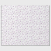 Paars Snowflake Patroon op witte kerstwinter Cadeaupapier (Vlak)