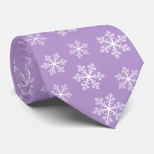 Paars Snowflake Stropdas (Opgerold)